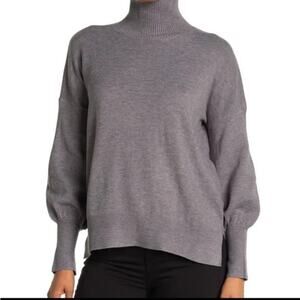French Connection Women's Turtleneck Sweater Size Small Grey NWT Balloon Sleeve